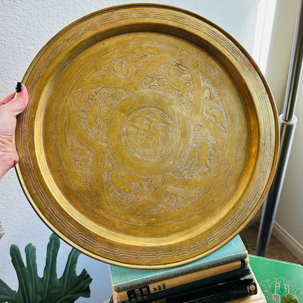 Vintage Brass Gold-tone Tray